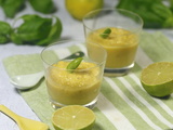 Gaspacho de maïs basilic et citron vert