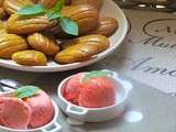 Madeleines et glaces fraise-basilic