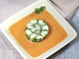 Mosaïque de gambas en persillade et jus de tête