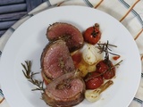 Rôtis de magrets de canard farcis tapenade et tomate