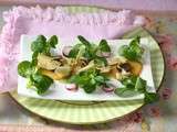 Salade de pommes de terre aux truffes et copeaux de foie gras