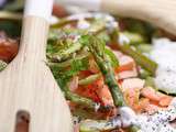 Salade de saumon aux asperges vertes et concombre
