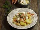 Salade tiède de pommes de terre échalotes écrevisses