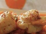 St-jacques laquées aux carottes et clémentines confites