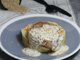 Steaks de canard  écrasée de carottes pommes de terre au cumin et crème au sésame
