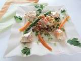 Taboulé tiède, saumon sauvage et petits légumes