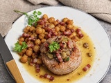 Tournedos de canard aux poix chiches olives et citron confit