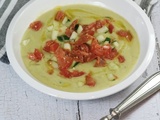 Velouté froid de courgette au chorizo
