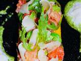 Tartare de saumon, polenta, pesto de roquette | Recettes de cuisine gourmandes healthy | Epicure