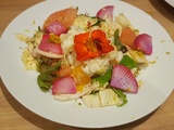 Salade tiède de langoustines à la vanille et aux agrumes