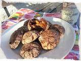 Cookies craquelés chocolat fève tonka coeur caramel