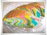 Gâteau marbré rainbow, arc en ciel