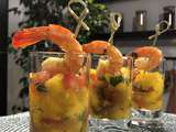 Verrines exotiques de crevettes au citron confit