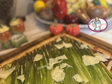 Tarte aux asperges vertes et sa crème ricotta parmesan