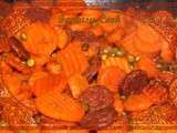 Poêlée de petits pois, carottes et chorizo