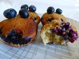 Muffin aux myrtilles sans gluten,lactose ni sucre
