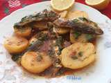 Sardines et pommes de terre en sauce à l’ail et au cumin