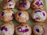 Muffins au chocolat blanc et framboises