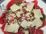 Assiette-Repas : Carpaccio de boeuf au Basilic et Parmesan