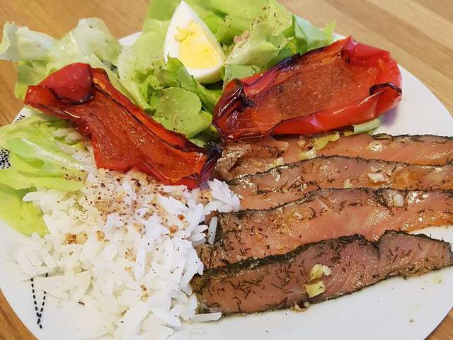 Recettes de Salade de riz et Saumon fumé