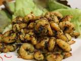 Crevettes sautées à la Coriandre-Persillade-épices Tandoori