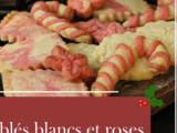 Sablés blancs et roses façon sucre d'orge pour égayer noël