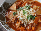 Soupe rustique aux feuilles de lasagnes cassées