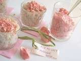 Riz au lait d'amande et meringue rose