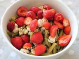 Salade haricots verts et fraises