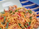Spaghetti aux crevettes grises
