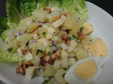 Salade aux deux pommes, noix et cantal