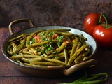 Haricots verts à la tomate (végétarien, vegan)