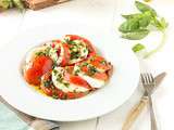 Tomates mozzarella & huile d’olive au citron d’Oliviers&Co