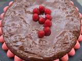 Gâteau au chocolat et framboise pour un anniversaire
