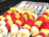 Brochettes de fruits au barbecue