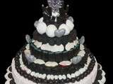 Gâteau bonbons noir et blanc