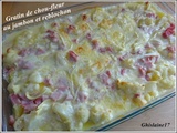 Gratin de chou-fleur au jambon et reblochon