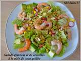 Salade d'avocat et de crevettes à la noix de coco grillée (îles Caïman)