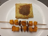 Brochettes de butternut et chorizo au combi ninja