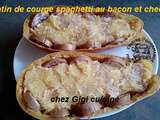 Courge spaghetti-bacon-cheddar-saucisses de Morteau