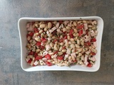 Salade d'haricots blancs, tomates et cervelas
