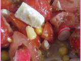 Salade de tomate cerise, feta et sa vinaigrette au Tahini