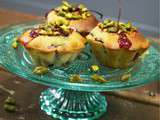 Muffins pistache cerises/framboises