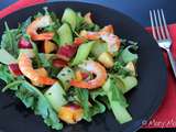 Salade de nectarine, crevettes et courgette