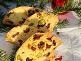 Biscottis de Noël pistaches et cranberries