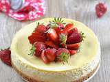 Cheese cake au citron, coulis de fraise à la rhubarbe pour la fête des Mères