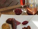 Magret de canard laqué et chutney pomme framboise pour déguster avec un Champagne de Vignerons rosé