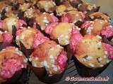 Muffins au yaourt, chocolat praliné ou pralines roses