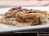 Lasagnes crevettes saumon au citron vert