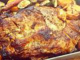 Brisket. 
a whole veal brisket slowly cooked n the oven, with